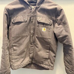 Carhartt Grey Hooded Work Jacket